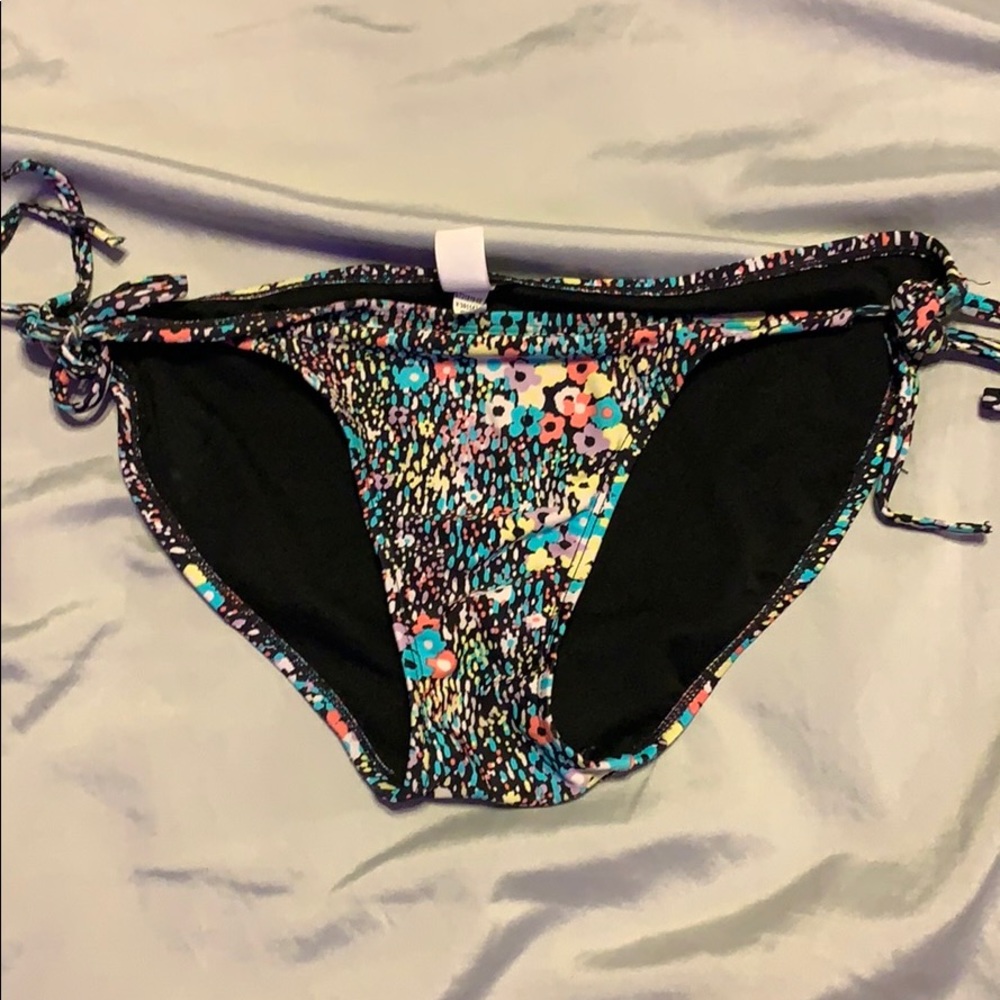 Floral bikini bottom.